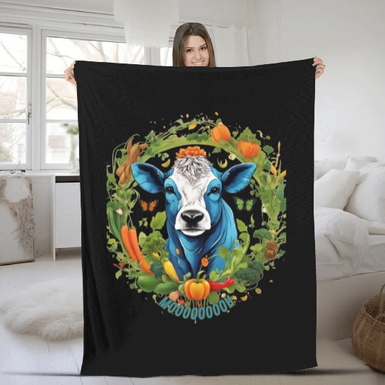 cow animals vegetarian Fleece Blankets
