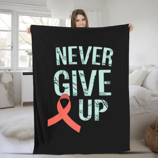 Never Give Up HIV Awareness - Inspiring Resilience Fleece Blankets