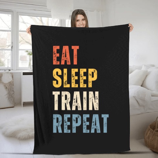 EAT SLEEP TRAIN REPEAT Fleece Blankets