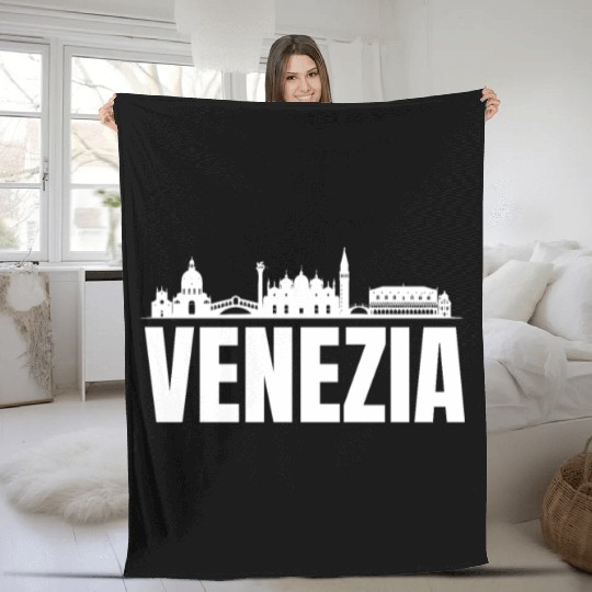 Venice Gondola Italy Venezia Fleece Blankets