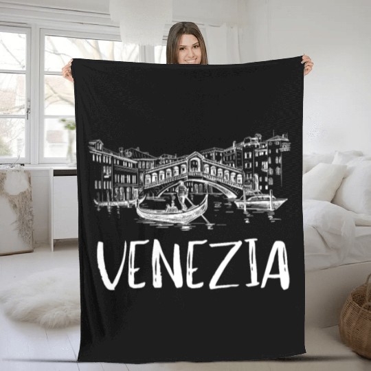 Venice Gondola Italy Venezia Fleece Blankets