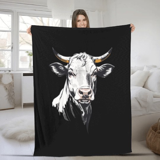 Cow retro Fleece Blankets