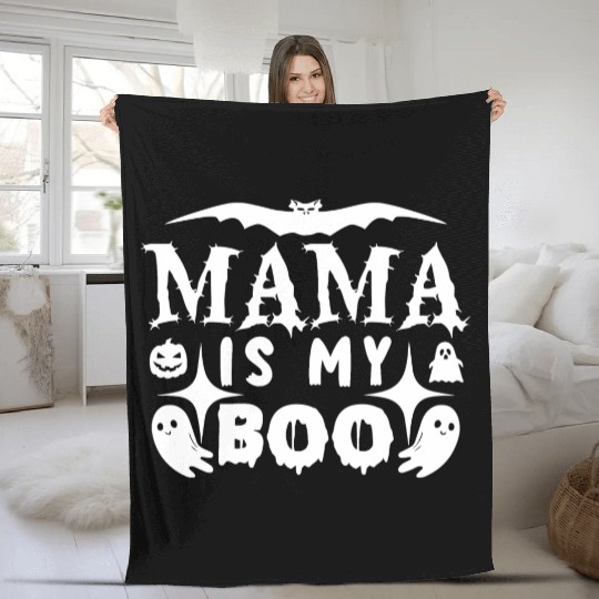 MAMA IS MY BOO Fleece Blankets