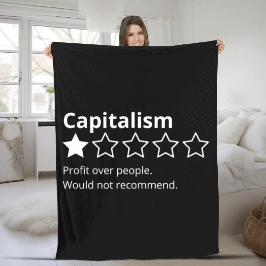 Capitalism Review Fleece Blankets