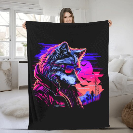 Midnight Synth Serenade Fleece Blankets