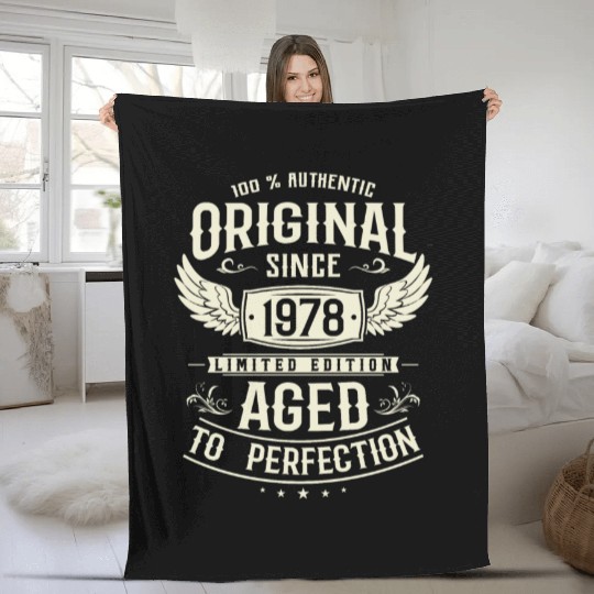 1978 Vintage Birthday Gift Fleece Blankets