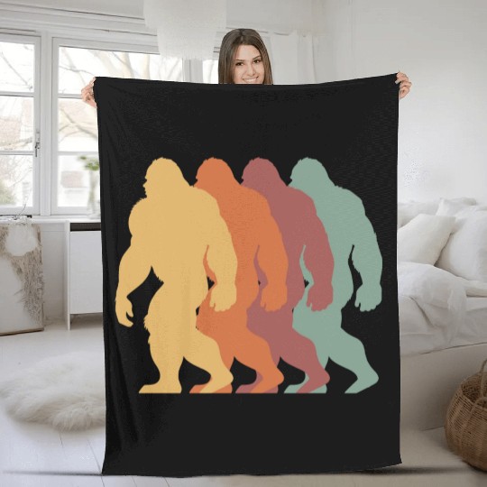 Bigfoot retro vintage Fleece Blankets
