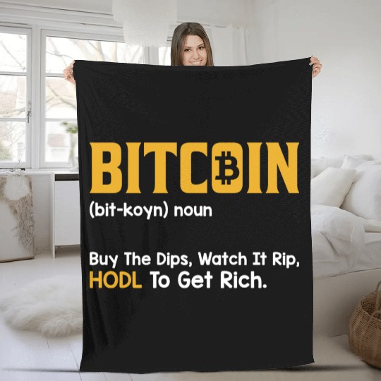 Vintage Bitcoin Definition Design Fleece Blankets