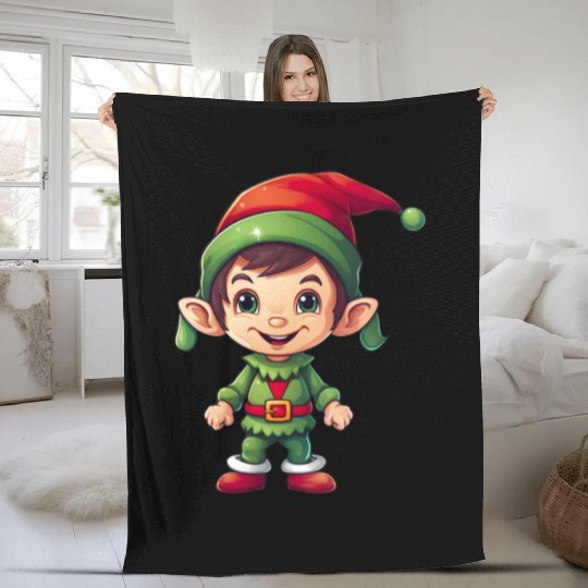 Cool Jolly Stylish Christmas Elf Fleece Blankets