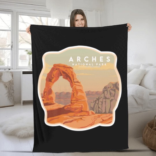 Arches National Park Stickers Fleece Blankets