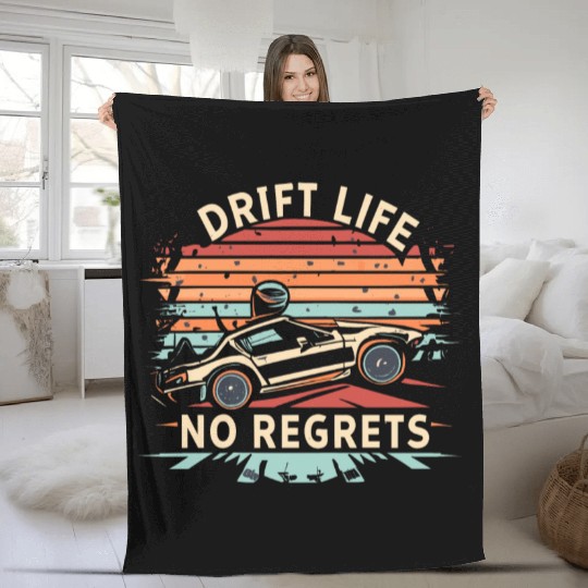 Vintage Drift Life No Regrets Fleece Blankets