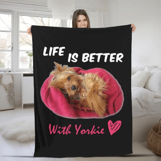 Yorkie Lover Bestie In My Life Fleece Blankets