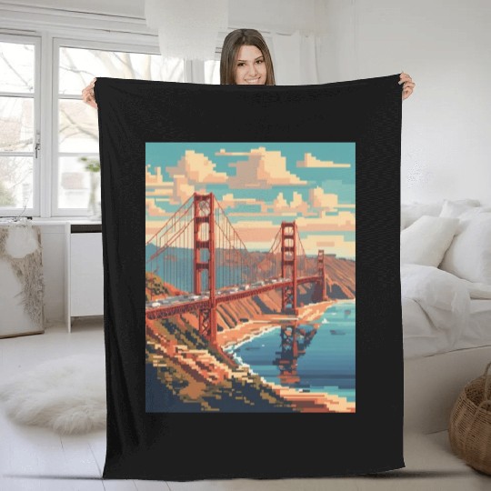 Golden Gate Bridge California Fleece Blankets Fleece Blankets, Golden