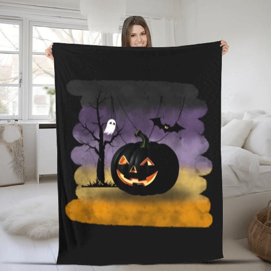"The Midnight Pumpkin" Fleece Blankets