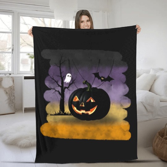 "The Midnight Pumpkin" Fleece Blankets