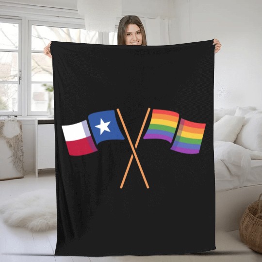 Flags of Pride Texas Design for proud LGBT+ Texans Fleece Blankets