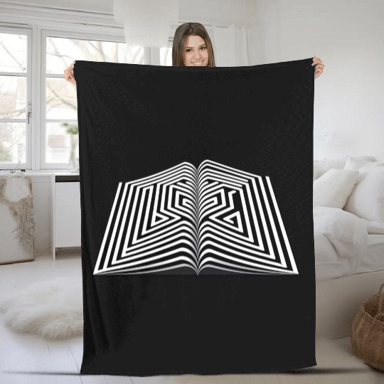 Maze In Book Graphic Fleece Blankets