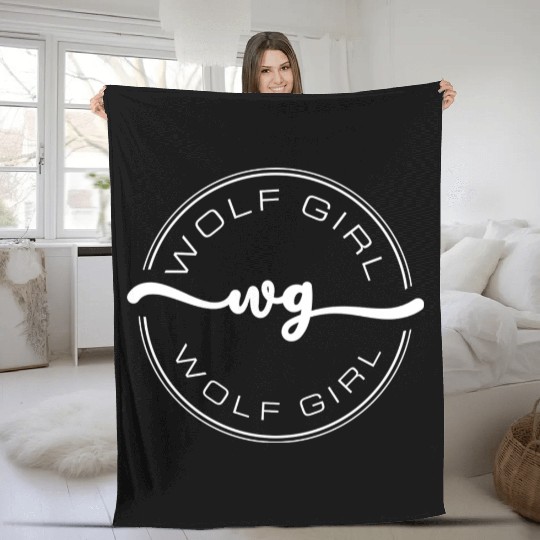 Wolf Girl White Fleece Blankets