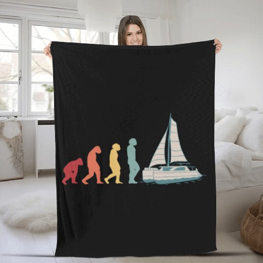 Catamaran-Sailing Yachting-Sailor Evolution Fleece Blankets