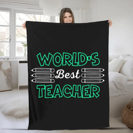 World s best teacher. Fleece Blankets