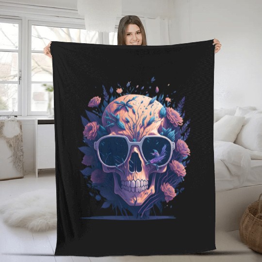 Floral Skull | C06 Fleece Blankets