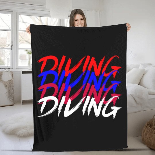 DIVING WHITE Fleece Blankets