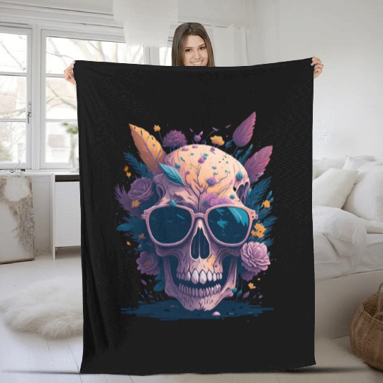 Floral Skull | C11 Fleece Blankets