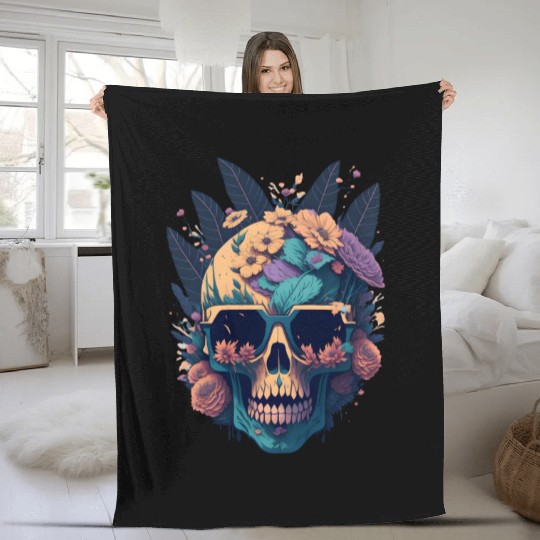 Floral Skull | C18 Fleece Blankets