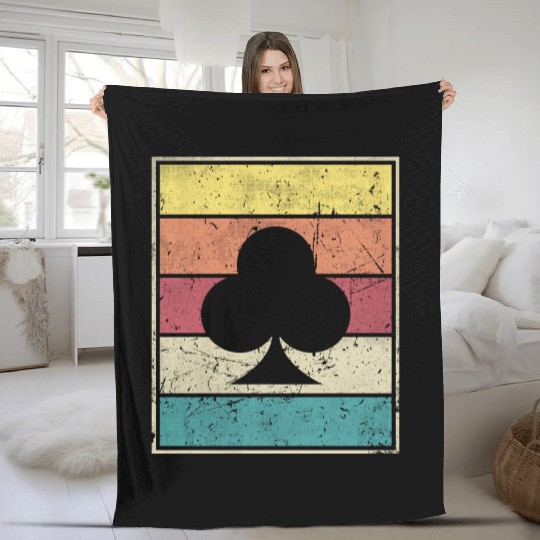 Clubs Playing Card Poker Symbol Fleece Blankets
