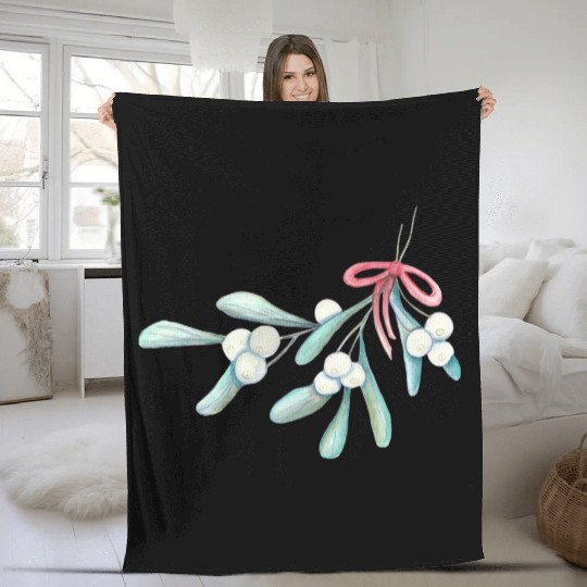 Fresh Mistletoe Bundle - Holiday Tradition Fleece Blankets