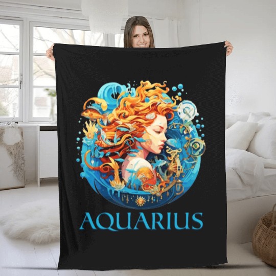 Embrace Your Aquarius Identity: Aquarius Pride Fleece Blankets