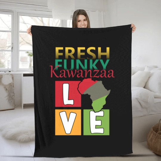 Kwanzaa Celebration with a Fresh Funky Twist Fleece Blankets