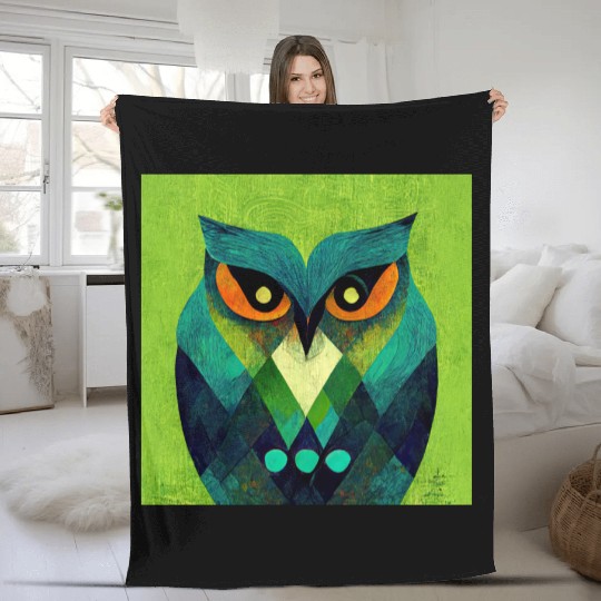 Mod Owl: ScOwl Owl Fleece Blankets