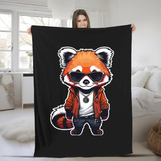 Chibi Red Panda Fleece Blankets