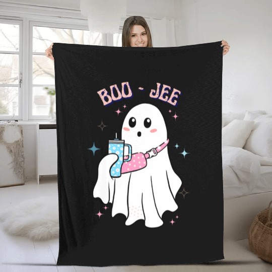 BOO-JEE Spooky Cute Ghost Halloween Costume Design Fleece Blankets