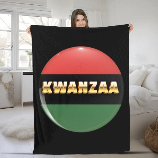 Embracing Kwanzaa: Red, Green, and Black Pride. Fleece Blankets