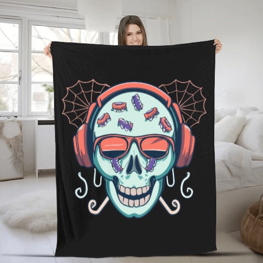 Skull Candy Halloween For Music Fleece Blankets