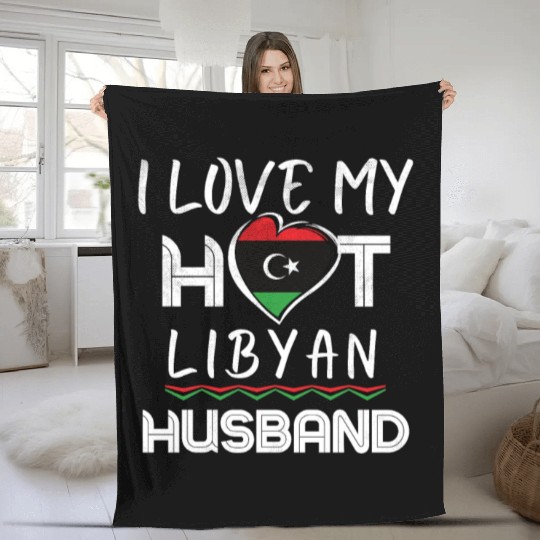 Funny Libyan Husband Proud Wife Fleece Blankets