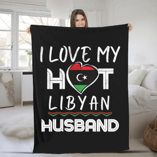 Funny Libyan Husband Proud Wife Fleece Blankets