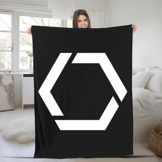 White Hexagon Shape Fleece Blankets