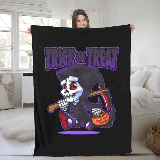 Halloween Trick or Treat Grim Reaper Fleece Blankets