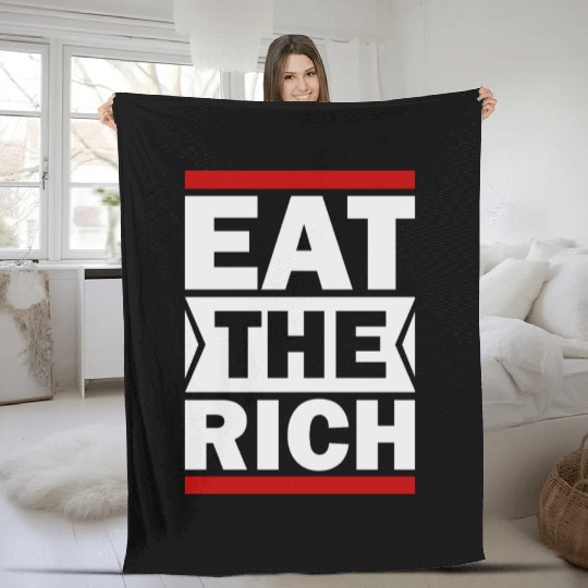 UAW Eat The Rich Fleece Blankets