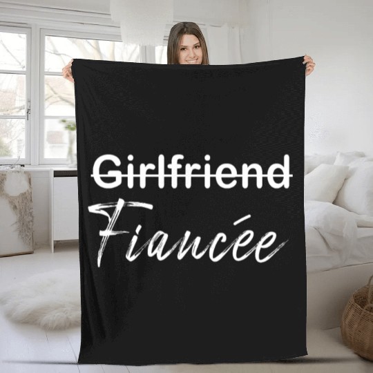 Girlfriend Fiancee Couple Engagement Engaged Fleece Blankets