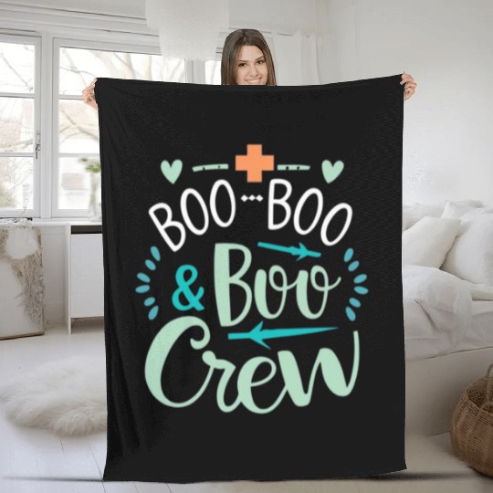 Boo Boo Crew Ghost Halloweent-chirt Fleece Blankets