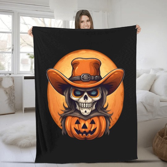 Sublimation Halloween Cowboy Fleece Blankets