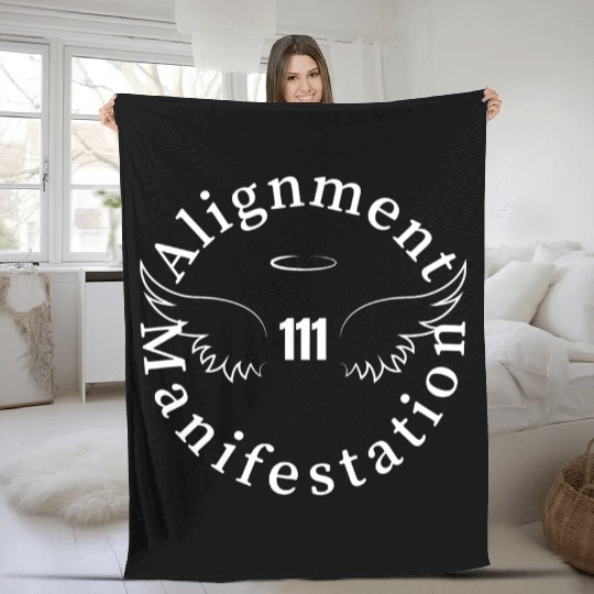 111 Angel Number Manifest Unisex Softstyle Fleece Blankets