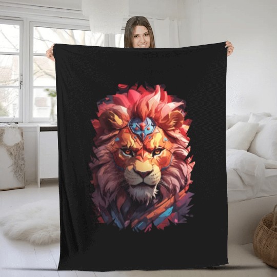 Lion king of the jungle Fleece Blankets