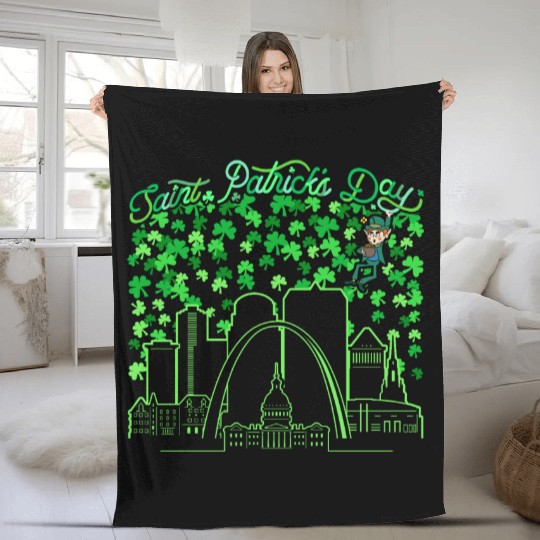 St. Louis Missouri Saint Patrick's Day Fleece Blankets