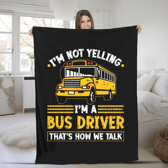 School Bus Driver Back To School Fleece Blankets