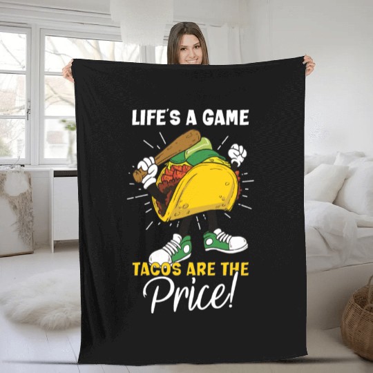 Taco Mexican Food Baseball Card Baseball Player Fleece Blankets